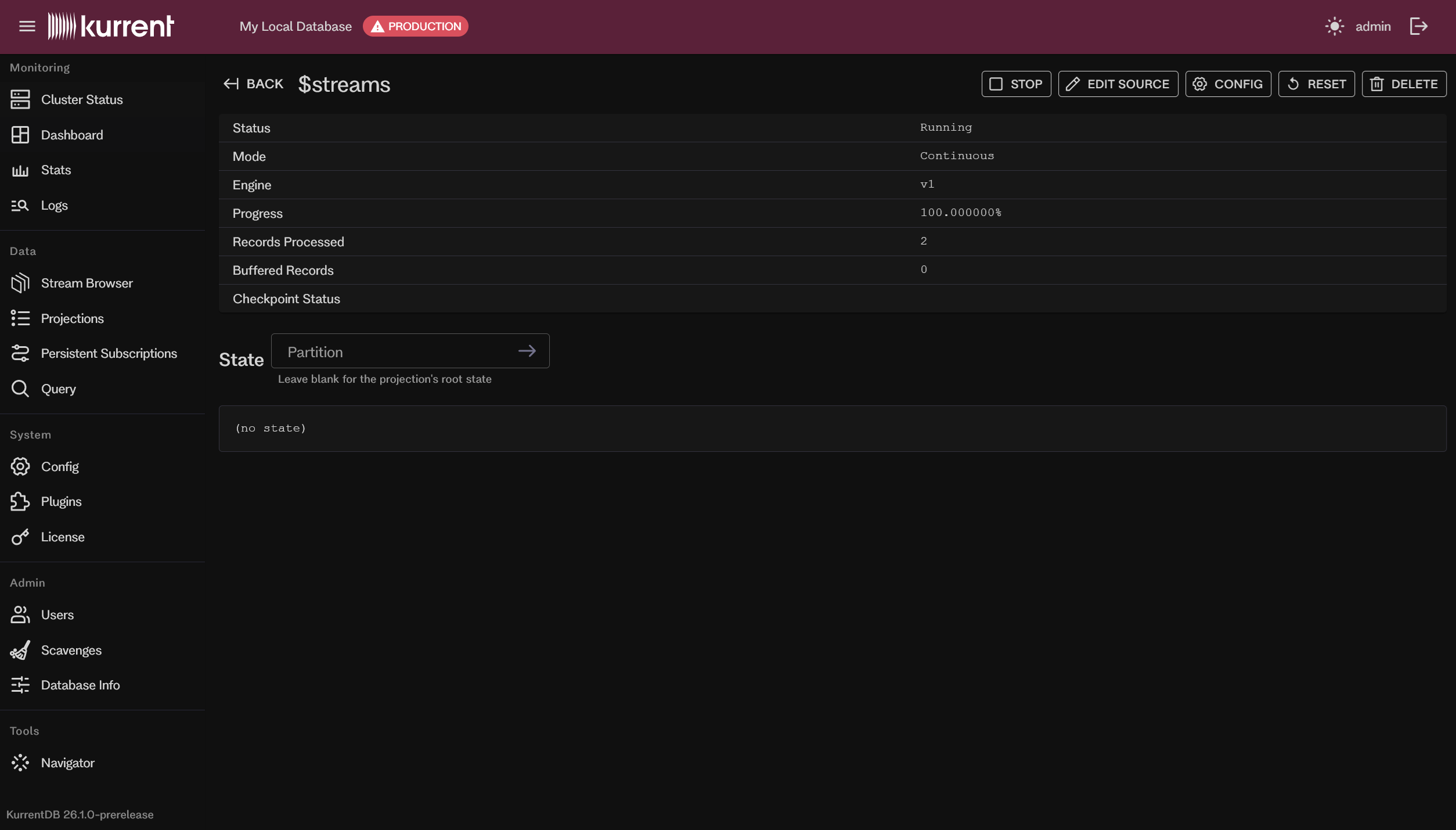 Embedded UI projection detail